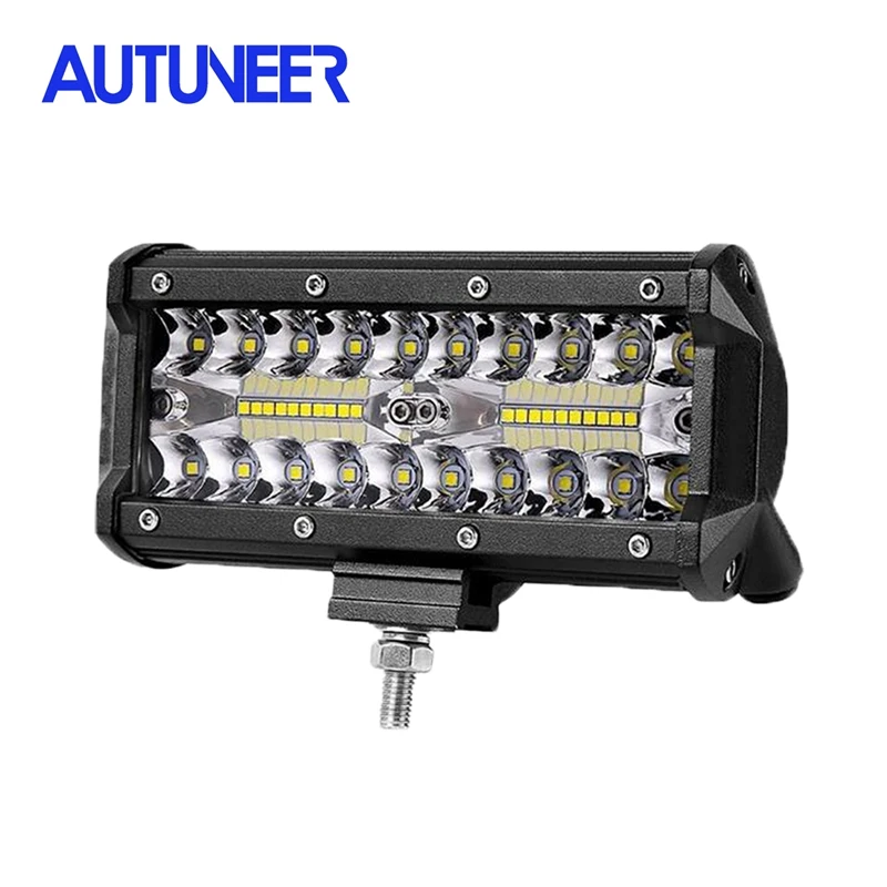 AUTUNEER 120W 6000K Автомобильный светодиодный рабочий свет 10 30V Светодиодные стручки бар