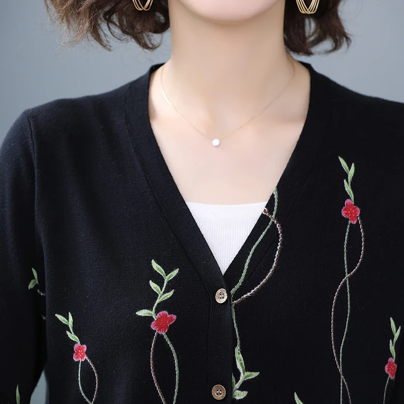 Женский вязаный кардиган YISU Повседневный Кардиган с длинным рукавом и принтом