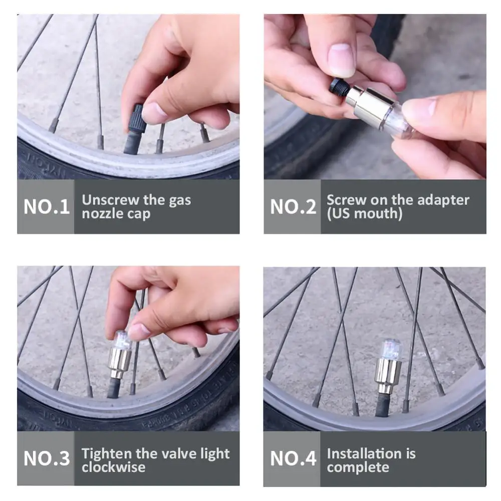 4 шт. велосипедный светильник s для мотоциклов автомобильных шин алюминиевый
