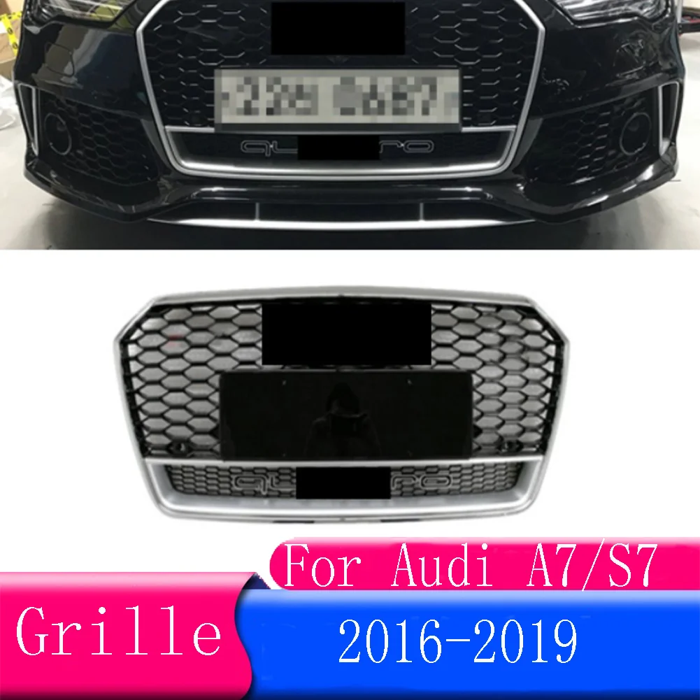 

For Audi A7/S7 2016 2017 2018 2019 car accessories front bumper sports hexagonal honeycomb modified front grille racing grill