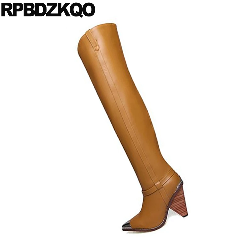 Высокое качество высокие сапоги для размера плюс женщин 10 Ботфорты с