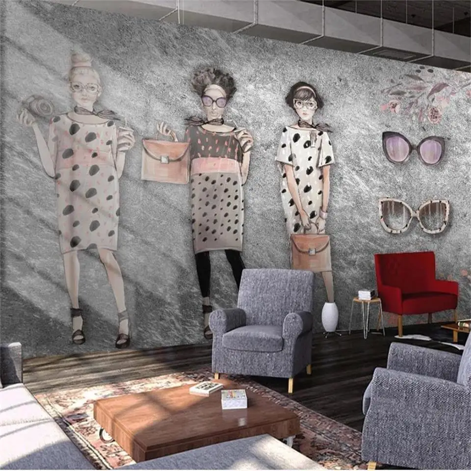 Пользовательские гостиной 3d фото обои настенная цементная стена граффити