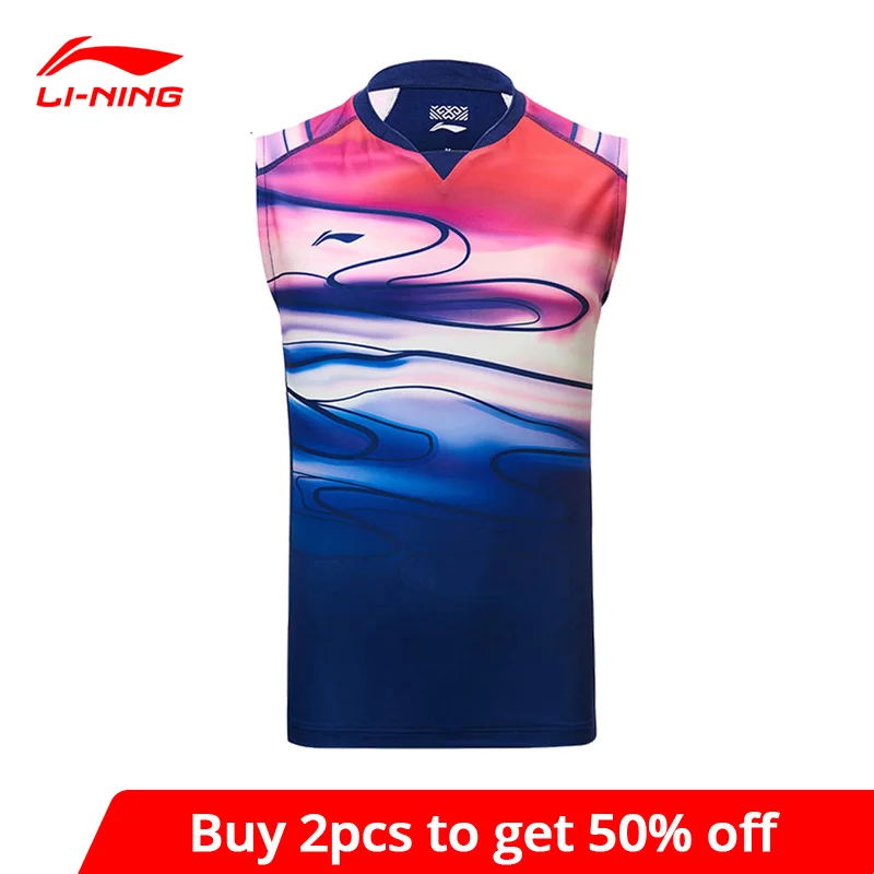 Майка для бадминтона Li Ning AVSP095 Мужская дышащий спортивный топ без рукавов с