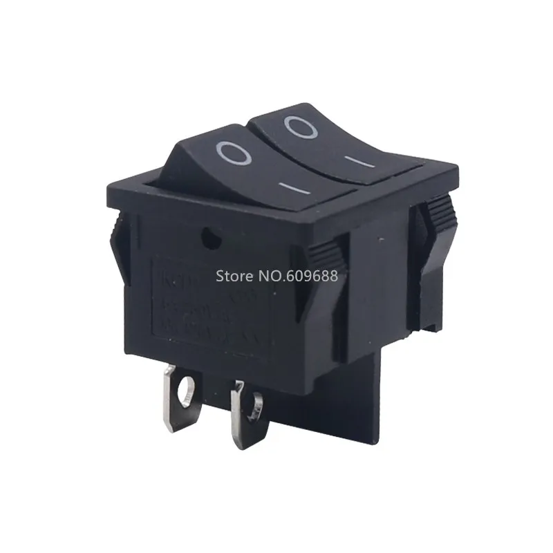 

AC 6A/250V 10A/125V ON/OFF SPST 2 Gang Snap In Boat Rocker Switch 4 Pin KCD5-211 KCD4-7