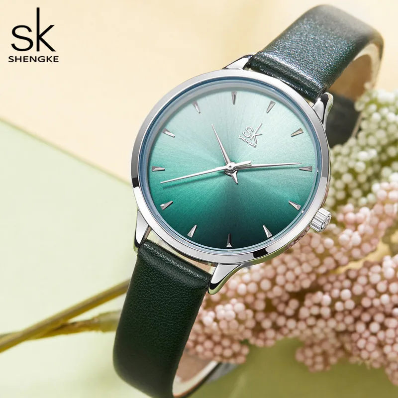 

Shengke Women Watches Multi Color Lady Fashion Quartz Watch Simple PU Watchband Waterproof Colorful Wrist Watch Relogio Feminino