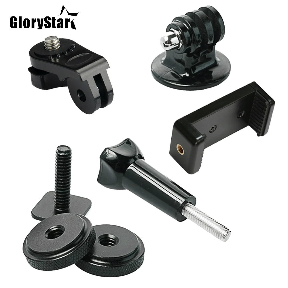 

GloryStar Hot Shoe Kit Include Mount Adapter Universal Phone Holder Thumbscrew for Attaching Phone or GoPro Go Pro Hero on DSLR