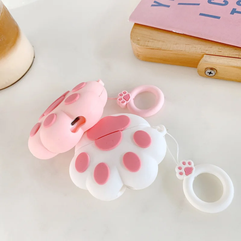 Чехол для AirPods pro с милым мультяшным котом, беспроводные наушники, зарядное устройство, чехол для Apple Airpods 3, силиконовый чехол, ремень на палец
