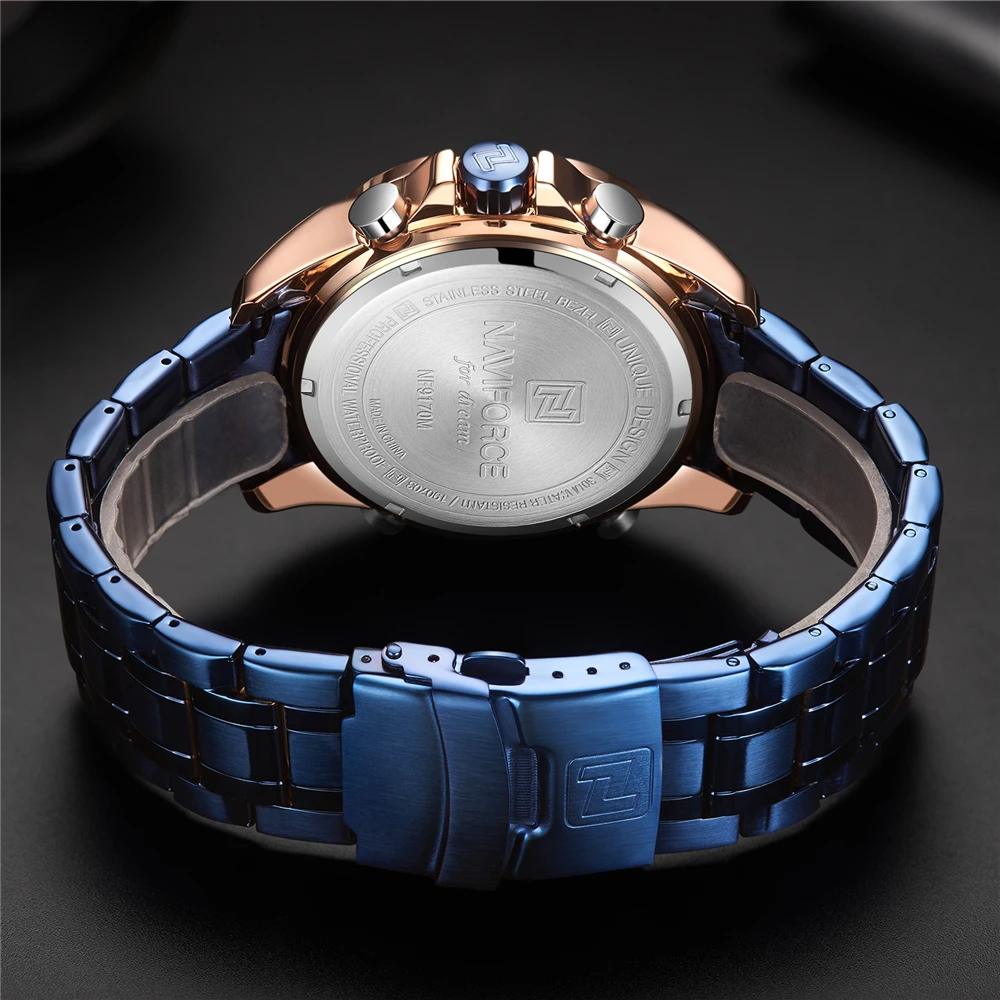 Часы наручные NAVIFORCE Мужские кварцевые модные цифровые стальные