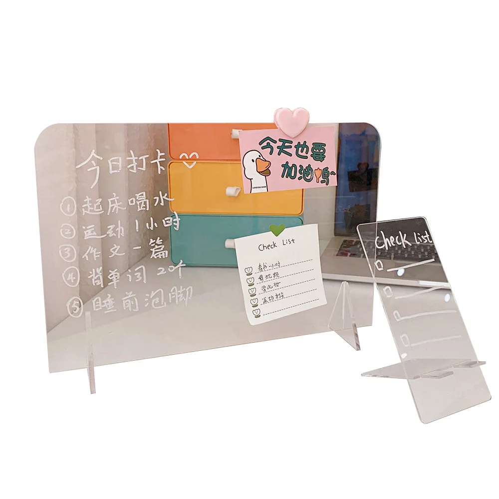 

Simple Transparent Acrylic Memo Board Student Message Board Creative Memo Portable Mini Writing Board