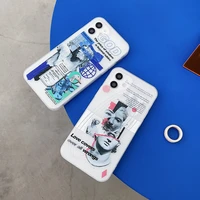 fashion abstract art statue letter phone case for iphone 11 12 pro max xr xs x 7 8 plus se2020 shockproof soft silicone cover