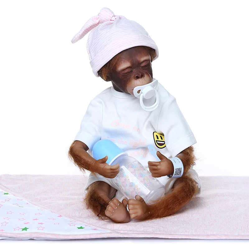 Новинка 20 дюймов 100% ручная работа reborn Monkey очень мягкие силиконовые виниловые
