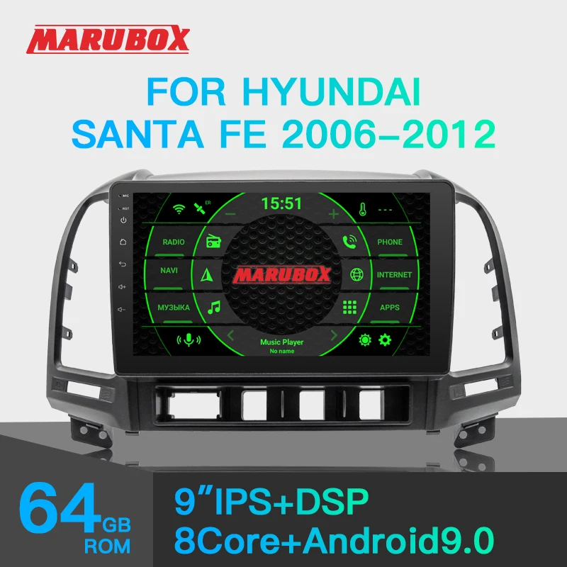 Marubox KD9510DSP Штатная магнитола для Хендай Санта Фе Головное устройство Hyundai Santa Fe 2 2006