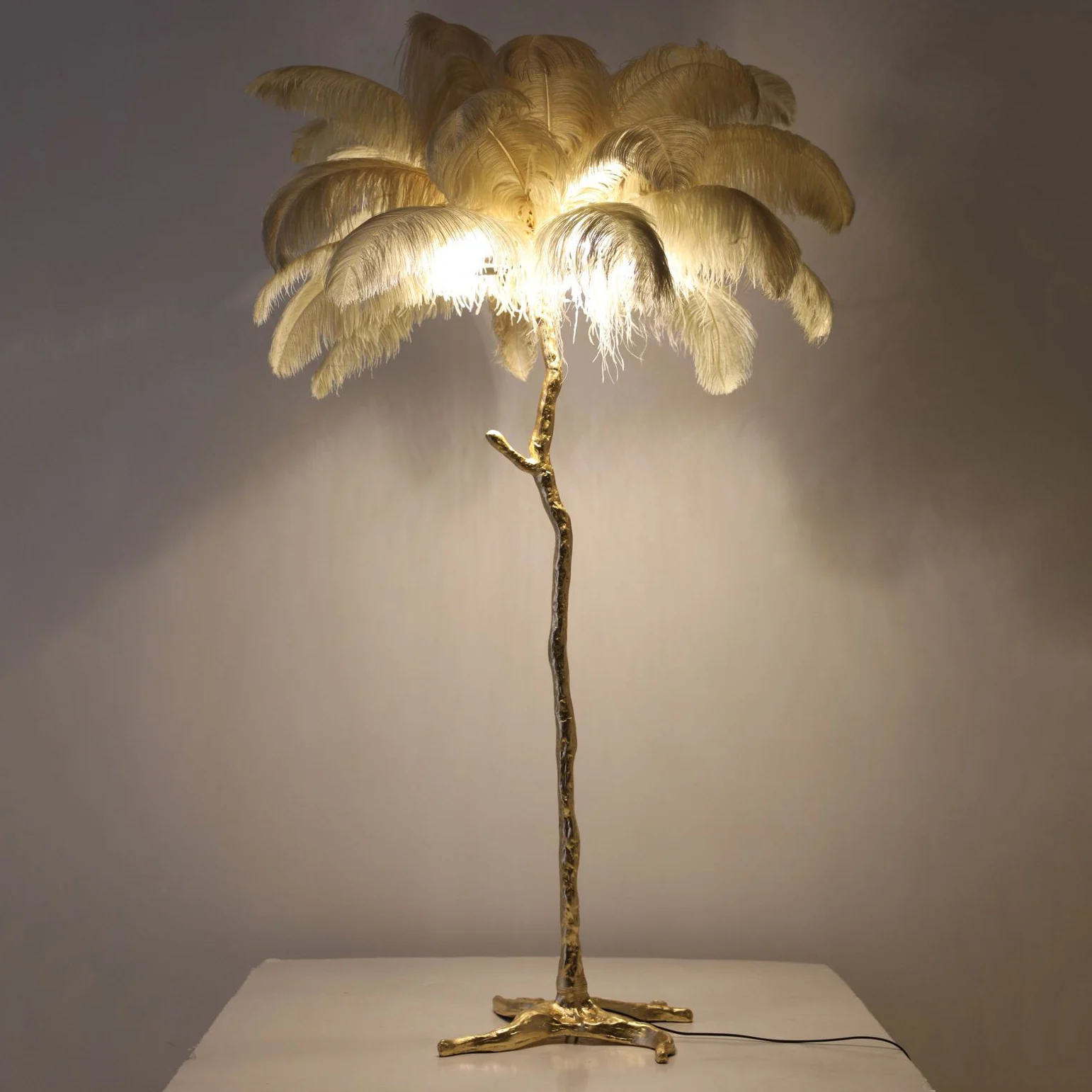 Торшер современный роскошный торшер ветка дерева страусиное перо