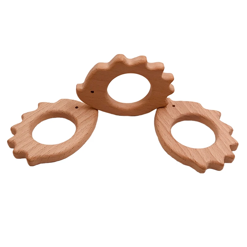 Coskiss детский деревянный прорезыватель из Букового дерева мультяшный Ежик