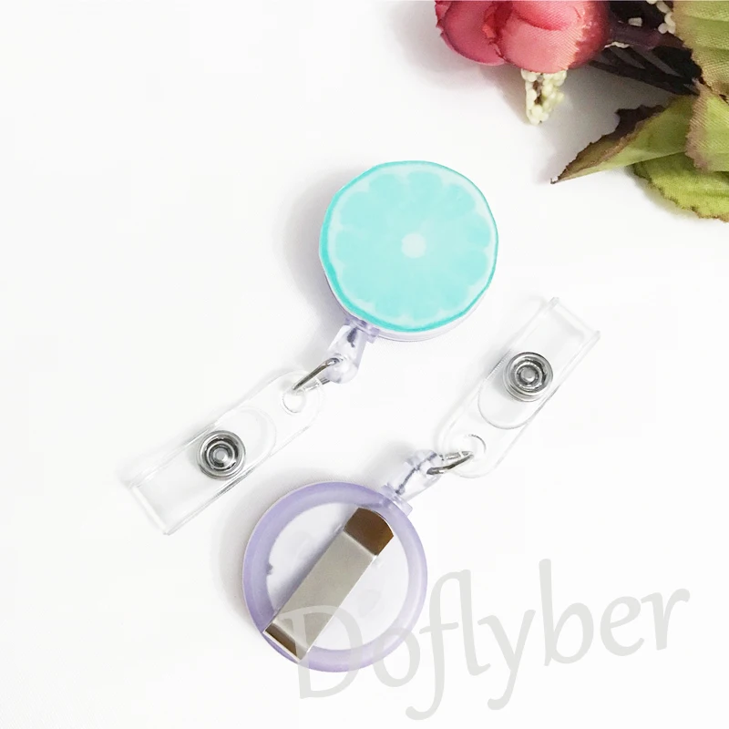 

New Fruit Style Retractable Badge Reel Nurse Lanyards ID Name Card Badge Holder Clip Key Ring Student Doctor Work Badge Holder