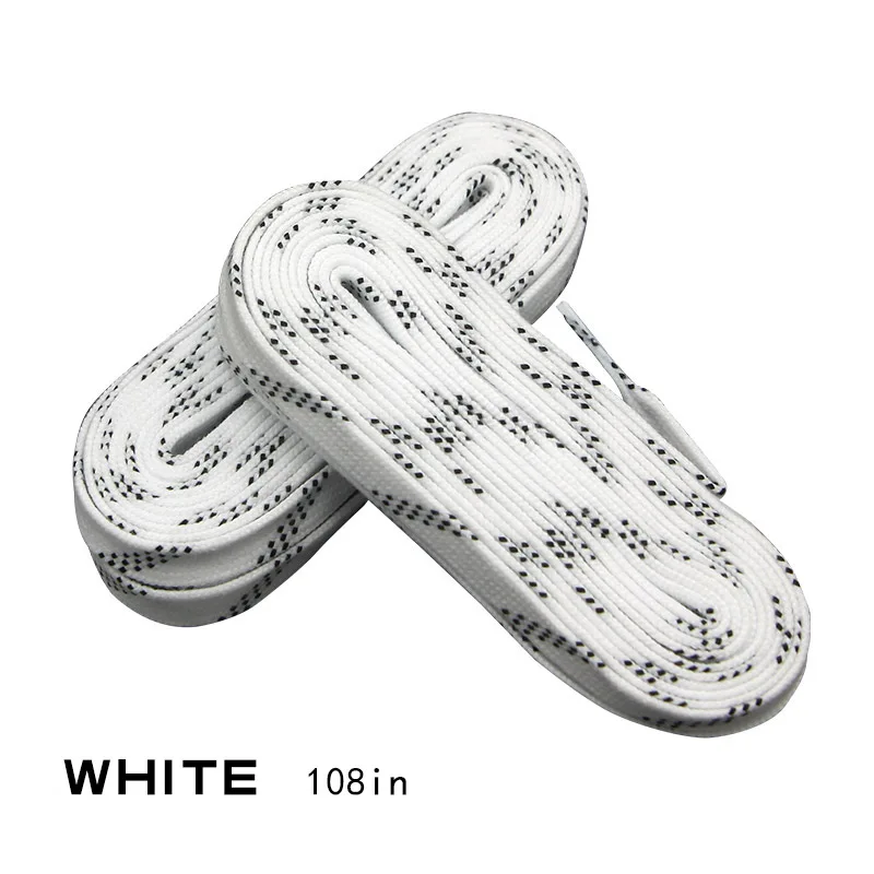 White 108in Шнурки для коньков 96in 108in 120in двухслойная оплетка дополнительные усиленные кончики вощеный кончик дизайн костюм для хоккеист на коньках хоккейная обувь кружева - Цвет: White 108in