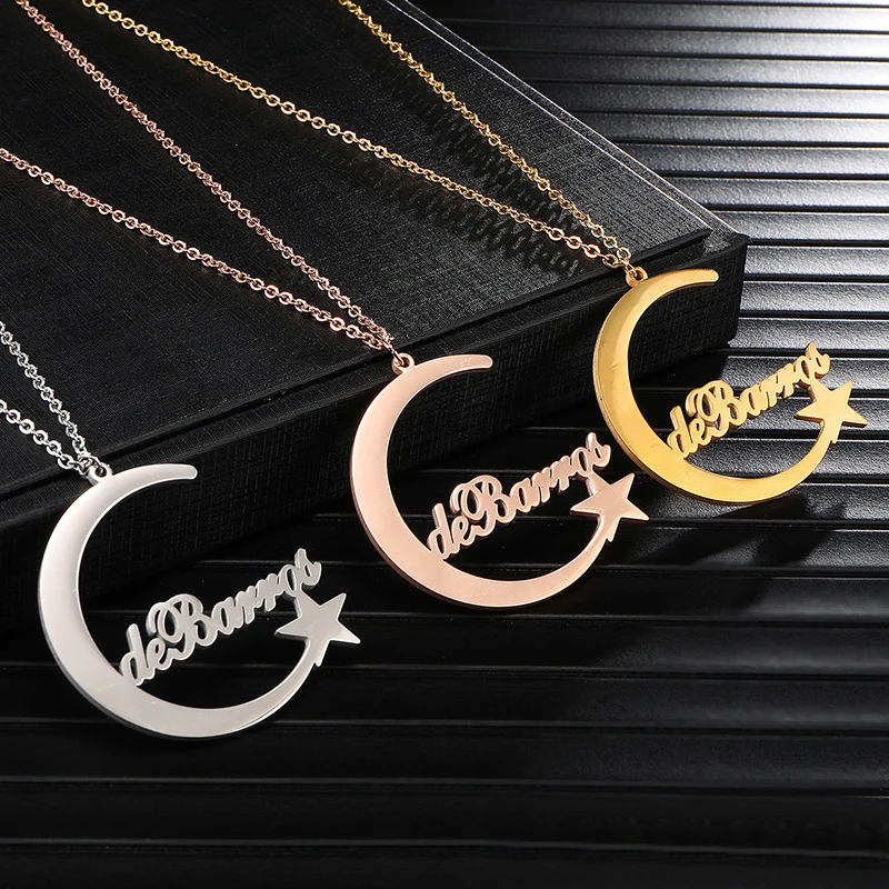 

Name Necklace Popular Style Personalized Nameplate Pendant Stainless Steel Initials Letter Necklace Alphabet Jewelry