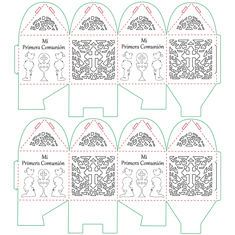 50 шт., персонализированные коробки для конфет для первого причастия, на заказ, с именем, дата, Mi Primera Comunión, коробки для конфет для детей, вечерние