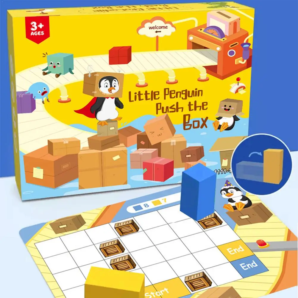 

Childhood Education Logic Training Board Game Little Penguin Loves Bathing Assembled Building Block Toys Preschool Learning Toys