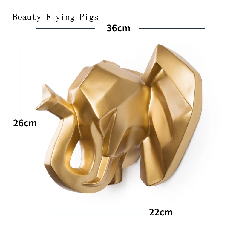 

Elephant wall hanging wall decoration Nordic style resin elephant wall decoration living room hanging restaurant wall hangings