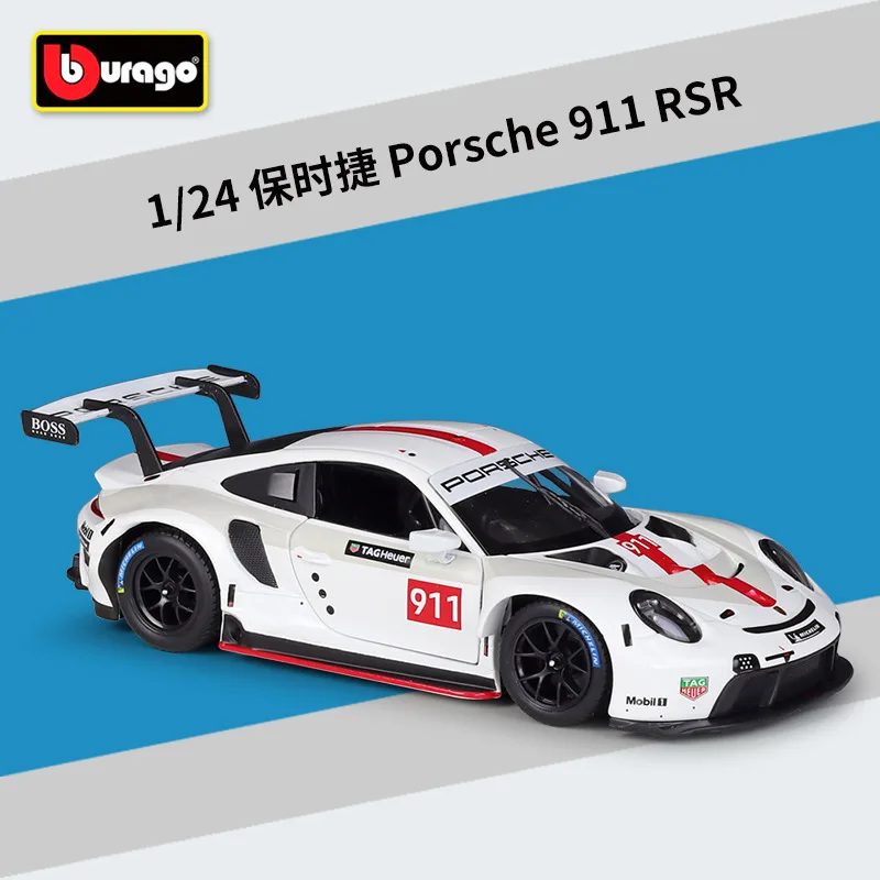 

Bburago 1:24 Porsche 911 RSR racing edition die casting alloy car model Art Deco Collection Toy tools gift factory authorization