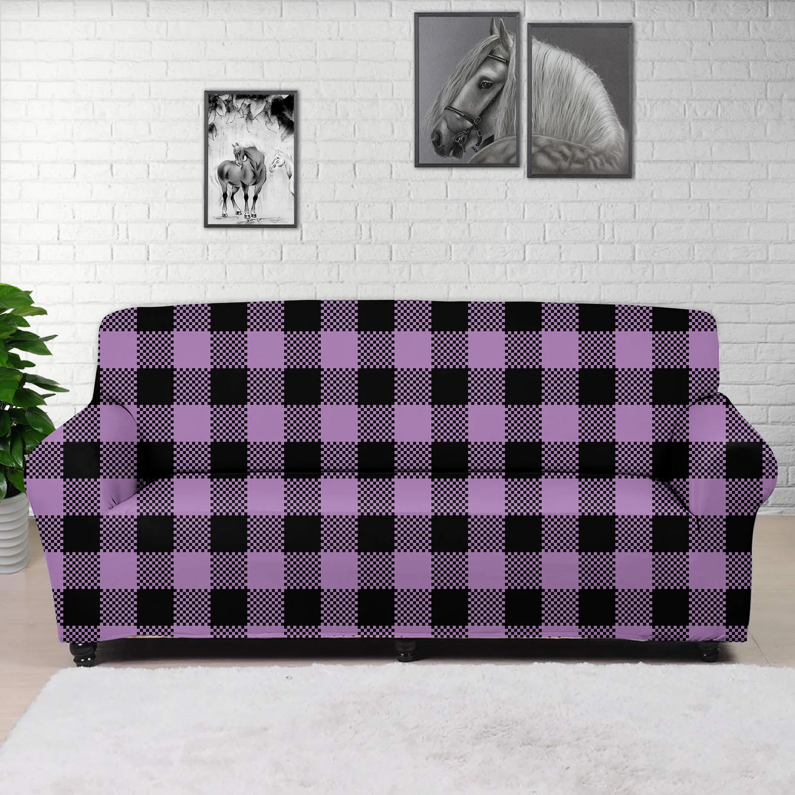 

Scotland Tweed Plaid Stretch Sofa Cover Slipcovers Elastic Couch Case For Different Shape Sofa Loveseat Chair L-Style Sofa Case