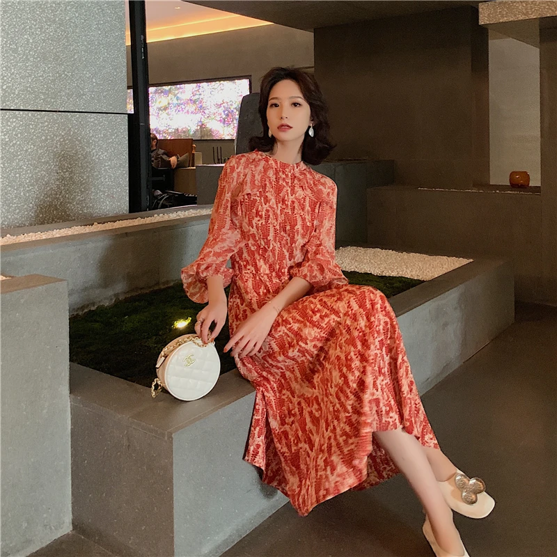 Женское винтажное платье миди с цветочным принтом элегантные вечерние платья