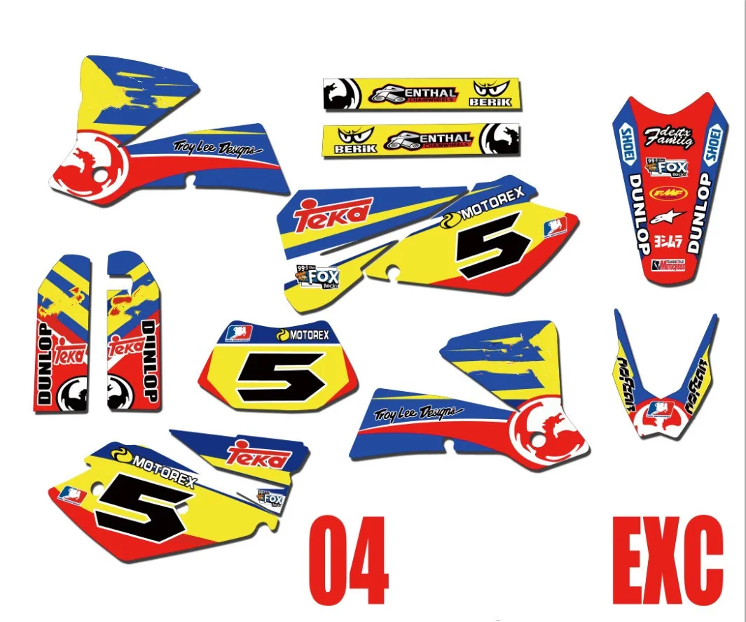 Индивидуальная графика и фотография мотоцикла Набор наклеек для KTM EXC 2004 125 200 250 300