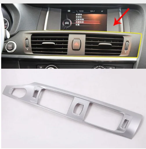 

ABS Матовый хром центральной консоли Кондиционер переменного тока Выходное отверстие рамка-декоратор Накладка для BMW X3 F25 2012-2017 & X4 F26 14-17