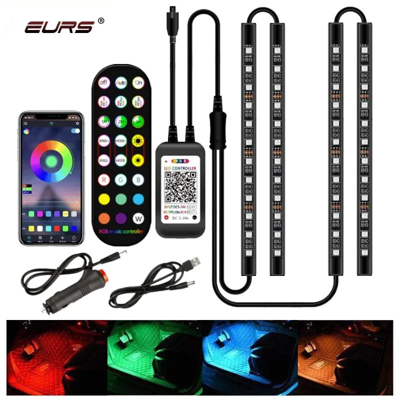 СВЕТОДИОДНЫЙ Автомобильный ножной светильник атмосферная лампа с USB