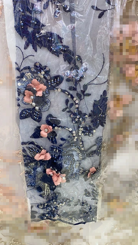

Luxury Beads Lace Handmade Fabric ZH-2186833 French Wedding Dress Latest Nigeria Embroidery