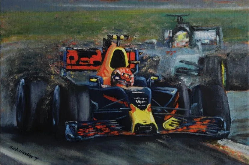 Алмазная картина Max red bull racing Verstappen полная дрель 5d Вышивка крестиком Стразы для мозаики круглая Алмазная вышивка - Цвет: Красный