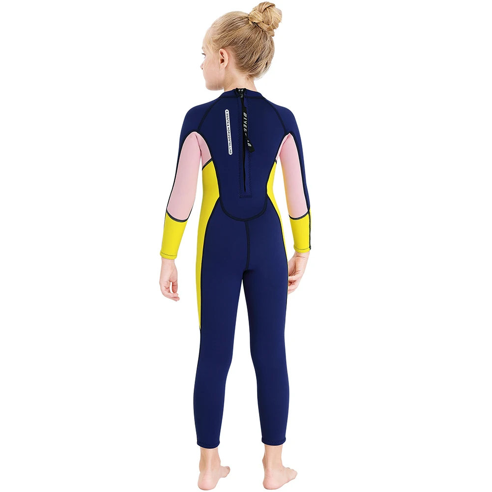 

Kids Wetsuit Girls Neoprene Swimsuit One-Piece Swimsuit with Long Sleeves Snorkeling Diving Suit Children Guard Warm Thicken Swi