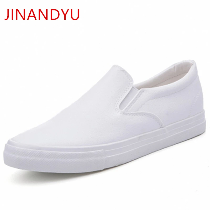 Мужские кожаные кроссовки спортивная обувь на плоской подошве черные белые