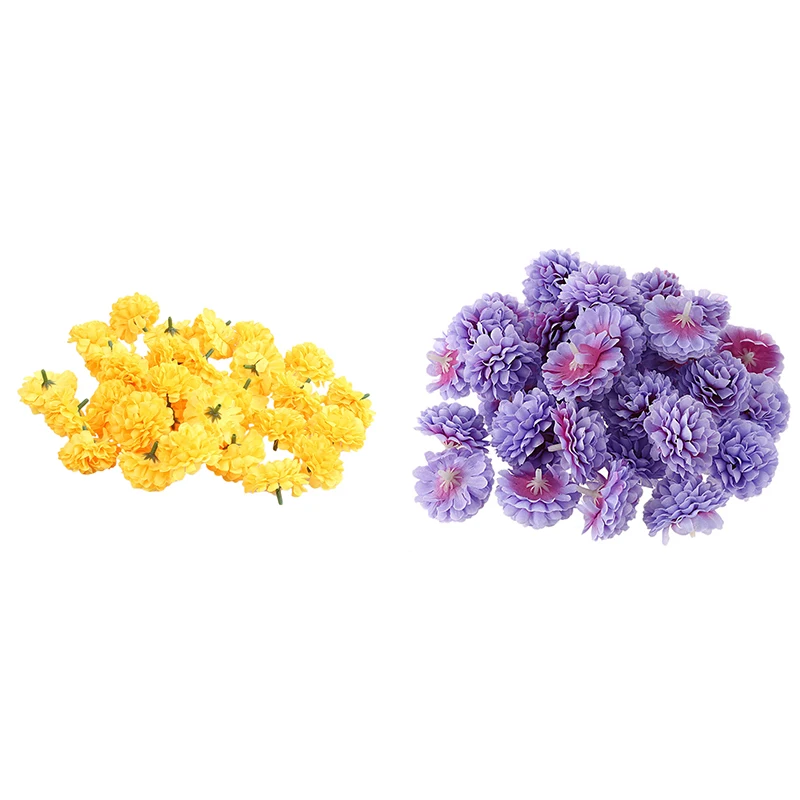 60 шт. ромашки искусственные поддельные цветок шелковые сферические головки