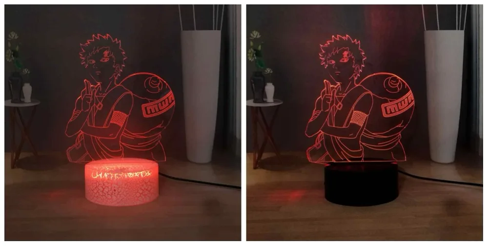 Наруто: детский светодиодный ночник shippюden повязка на голову Sabaku no Gaara RGB 7 красочная Сенсорная лампа USB мини настольная лампа для детей подарок на день рождения игрушка
