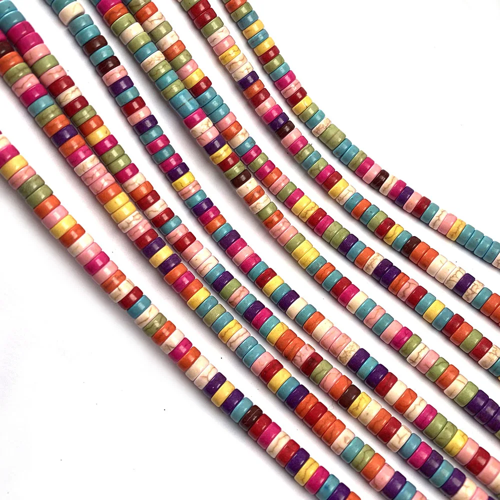 

120pcs Clasp Shape Turquoises Stone Loose Beads for Jewelry Making DIY Earrings Bracelet Necklace Accessories Size 6mm 8mm 10mm