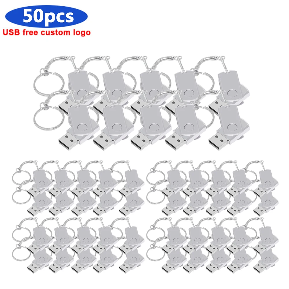 

50pcs/lot Metal usb flash drive 128GB pendrive 64GB 32GB waterproof pen drive 16GB 8GB 4GB usb 2.0 stick custom logo wedding