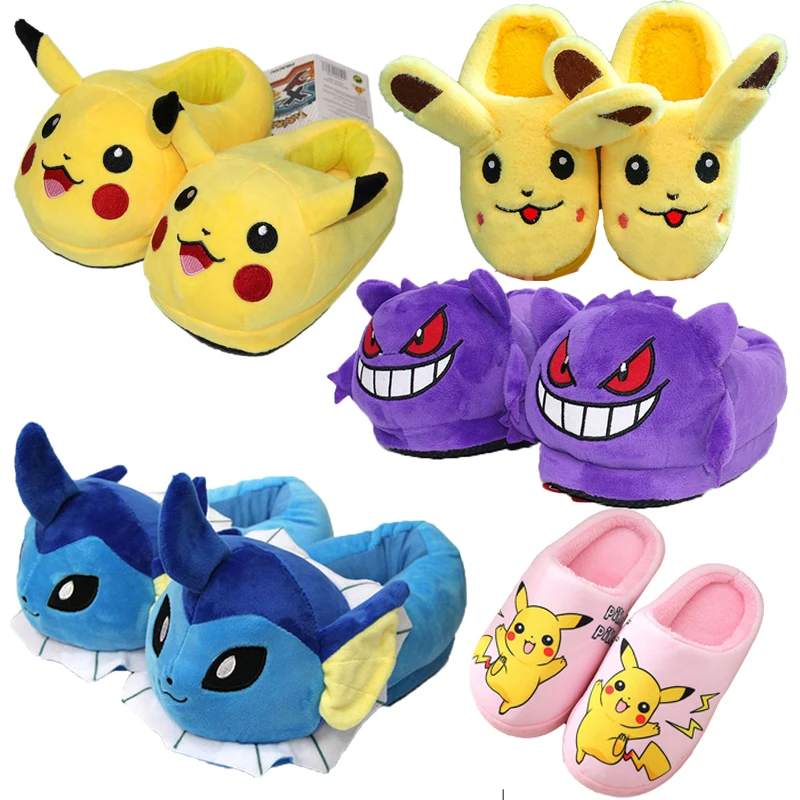 

Pokemon Kawaii Plushie Shoes Kids Gifts Gengar Pikachu Charmander Vaporeon Snorlax Cotton Slippers Plush Cotton Slippers Anime