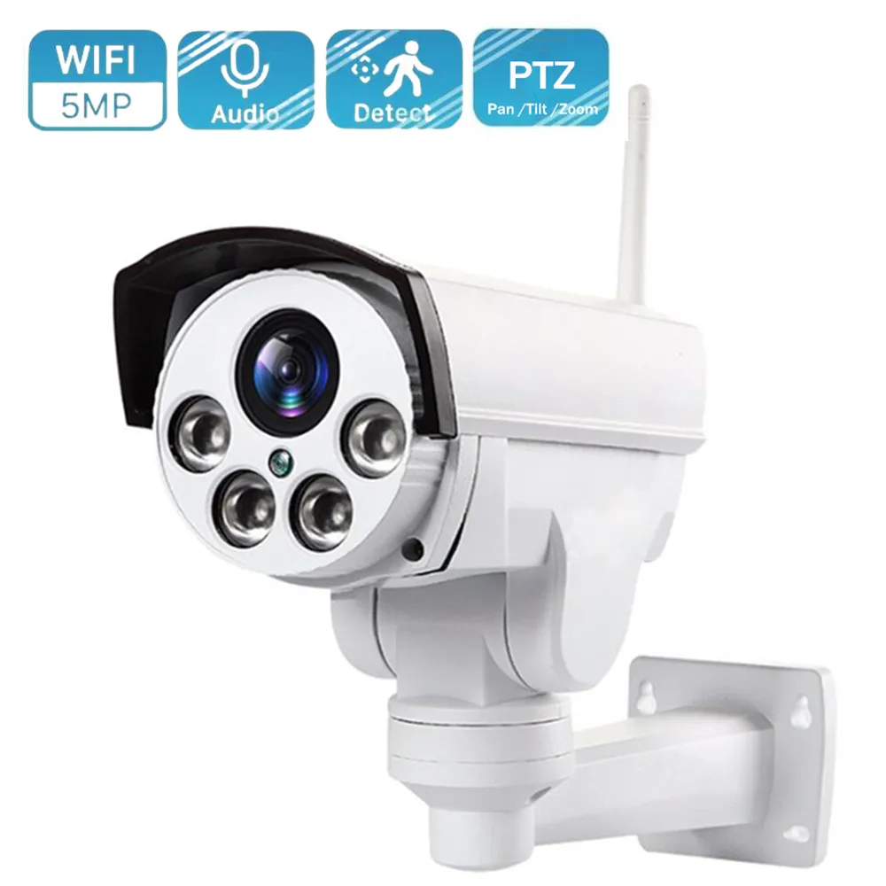 

1080P PTZ Wifi IP Camera Outdoor 5X 10X Optical Zoom Motion Detect Wireless Camera H.265 P2P Audio 5MP Network CCTV Surveillance