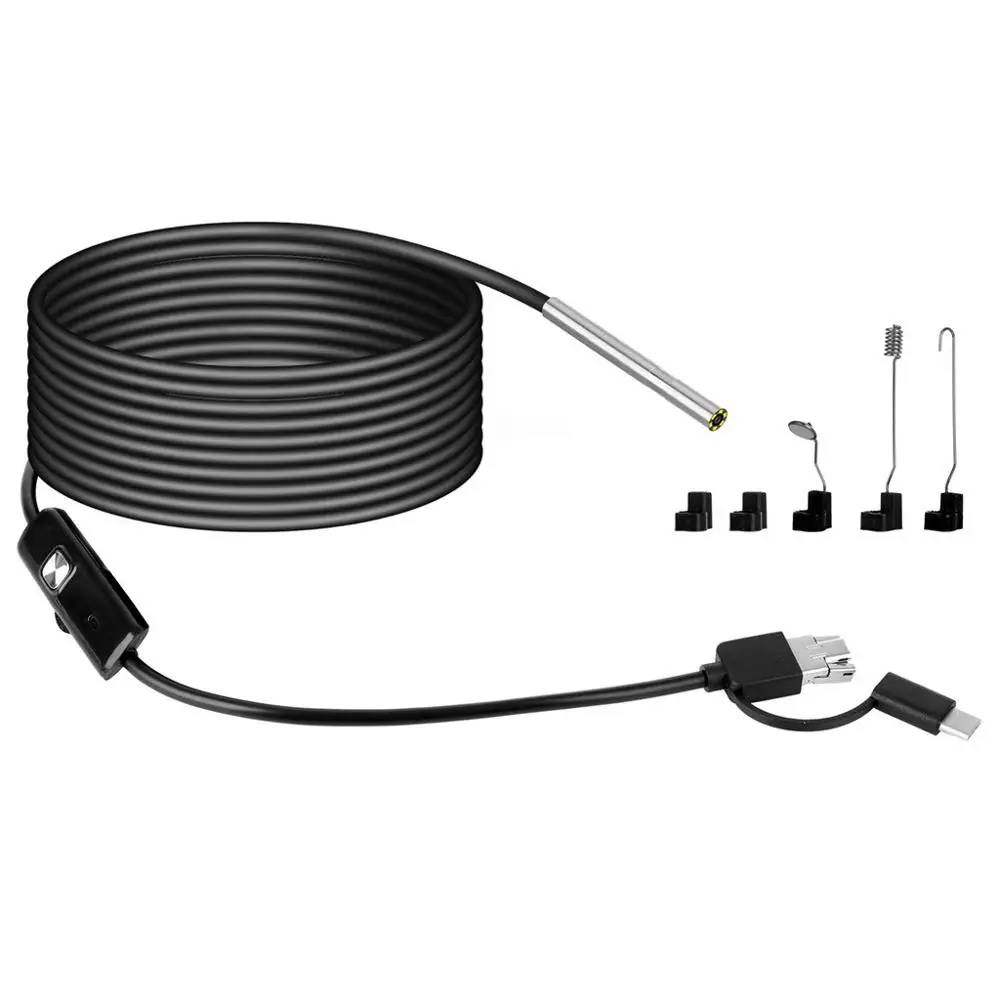 Эндоскоп Tpye-c с интерфейсом Android и компьютерным 3 9 мм отоскоп для ушей бороскоп IP67