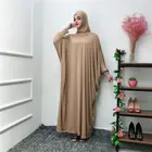 Мусульманское платье с капюшоном Abaya Хиджаб Женский кафтан химар исламский однотонный полноразмерный молитвенный костюм Jilbab Дубай