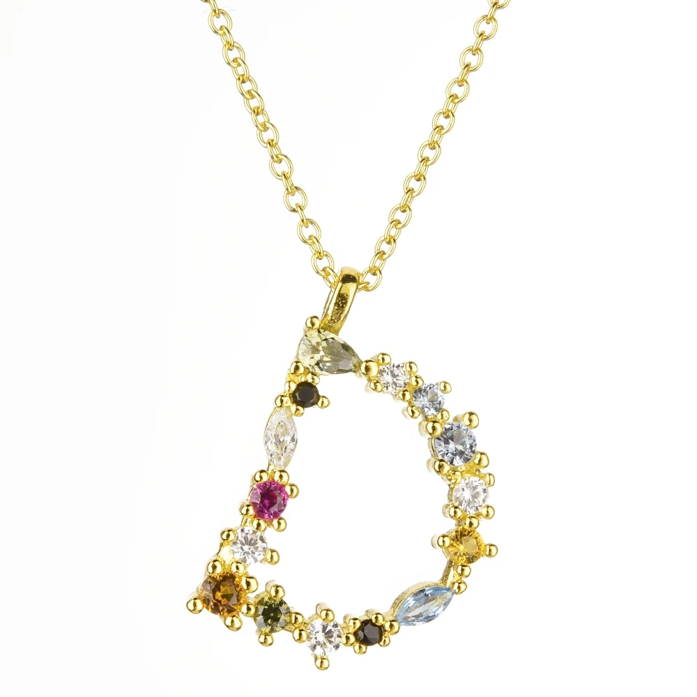 Gold D Altruist 925 пробы серебро I Am Initial C P кулон Nekclace Красочный Кристалл Мини-проба Длинная цепочка регулируемое ожерелье ювелирные изделия - Окраска металла: Gold D