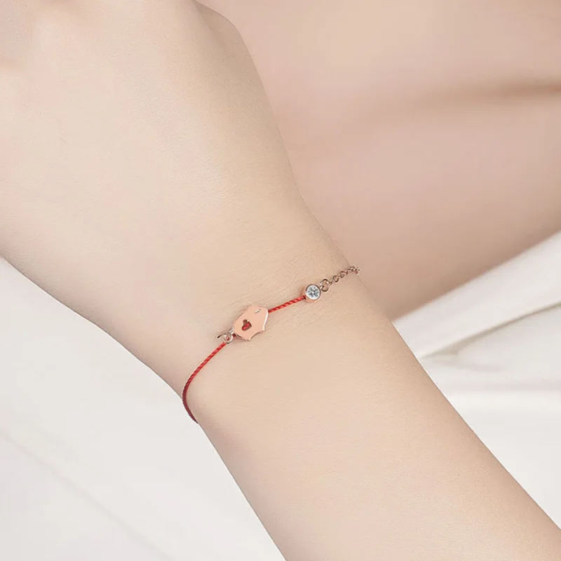 Новый год Lucky Red String браслет милый свинка кулон браслеты молиться хороший