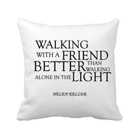 quote about friendship by helen keller throw pillow square cover