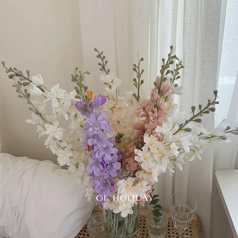 Шелковые цветы Ins Delphinium украшения для дома искусственные | Дом и сад