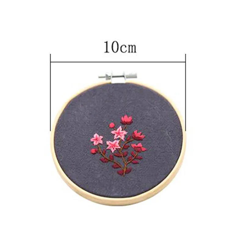 

Beginner DIY Stamped Embroidery Starter Kit Colorful Flowers Plants Pattern Embroidery Cloth Threads Tools Kit Decor Artwork