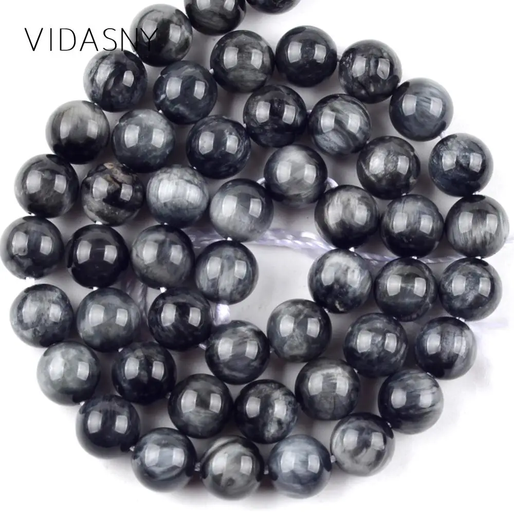 Бусины из натурального камня Орлиный глаз для изготовления ювелирных изделий 15