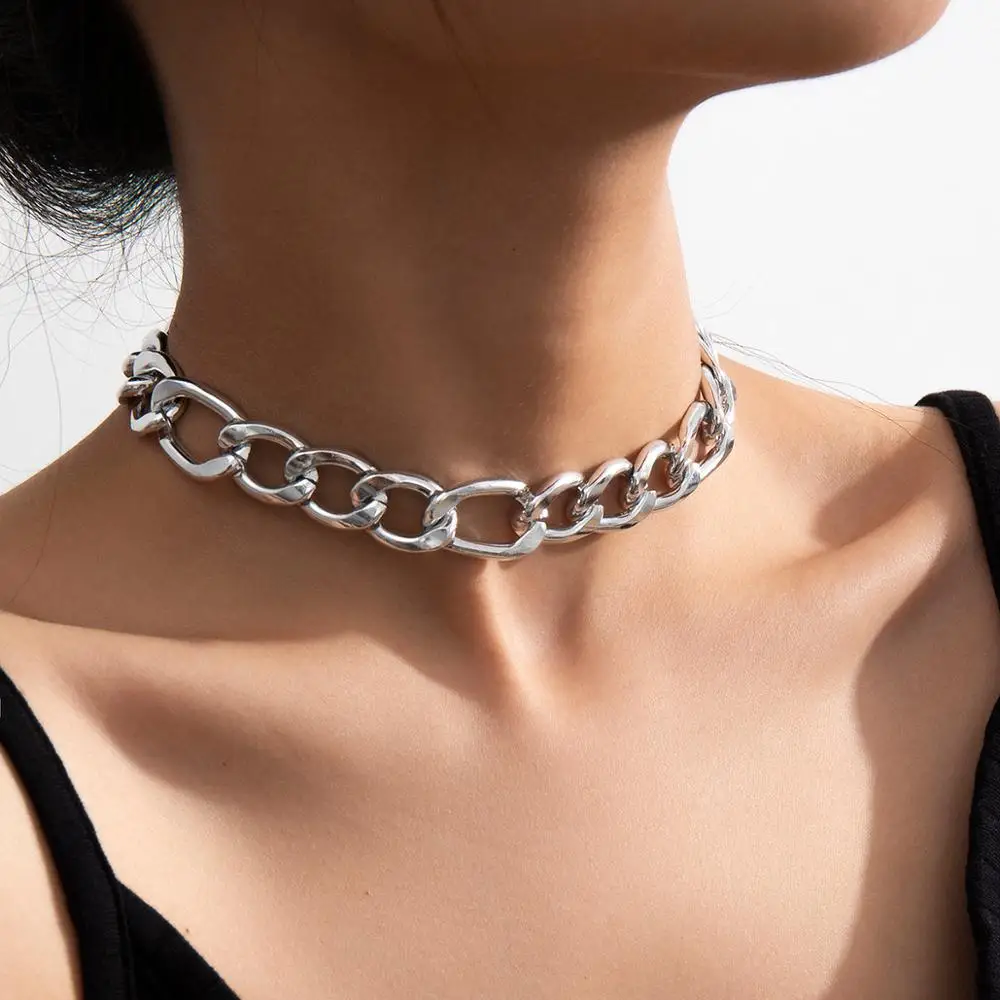 SHIXIN хип хоп короткое толстое ожерелье с цепочкой для женщин/мужчин панк