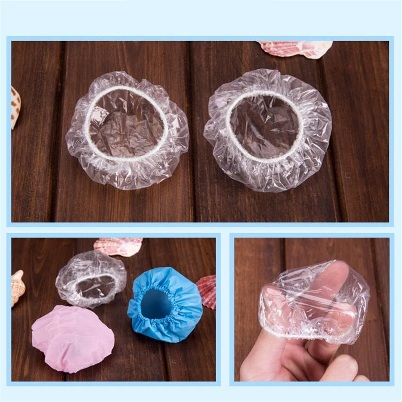 

100pcshair Salon Transparent Plastic Hair Dye Perm Inverted Film Emu Oil Bath Waterproof Pe Earmuffs Earmuffs Use Once
